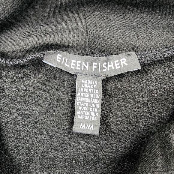 Eileen Fisher Sweater Womens Medium Black Gray Turtleneck Stretch Long Sleeve - Picture 2 of 12